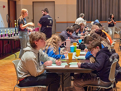 Students hard at work during the exam